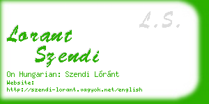 lorant szendi business card